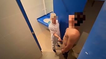 In A Spontaneous Encounter, A Gym Cleaner Assists A Man In Completing His Orgasm With A Blowjob