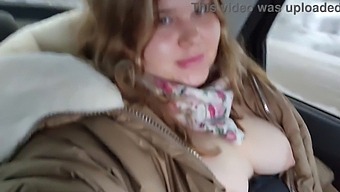 A Voluptuous Girl Pleasures Herself In The Rear Of A Taxi