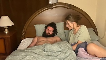 Redhead Stepmom'S Muscular Lover Chokes On Throatie